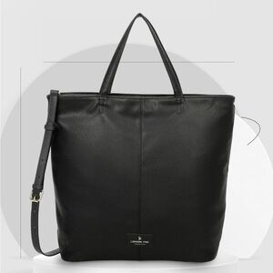 London Fog Faux Leather Tote in Black